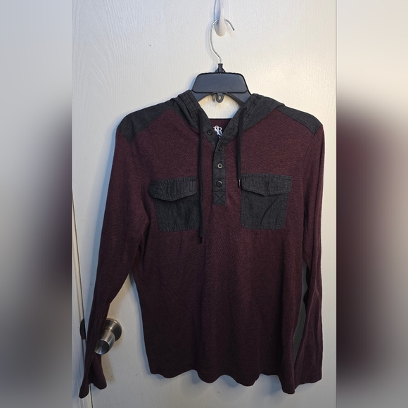 Rock & Republic Other - *3 FOR $12* Rock & Republic Maroon and Charcoal Long Sleeve Hooded Shirt